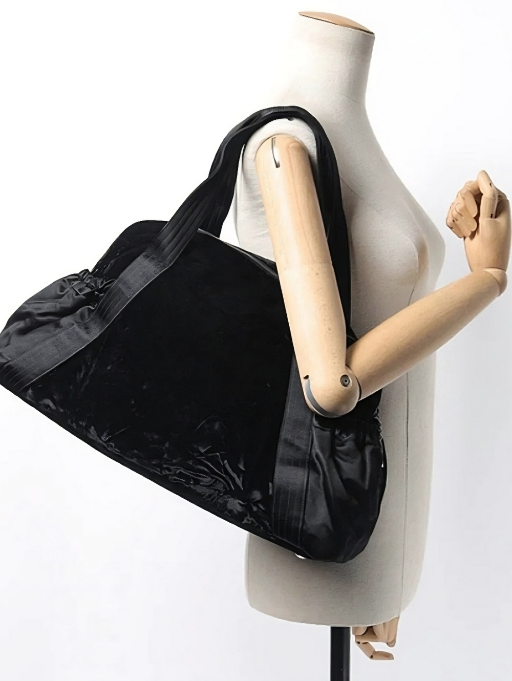 Chanel Vintage Black Velour Tote Handbag - Picture 6 of 15